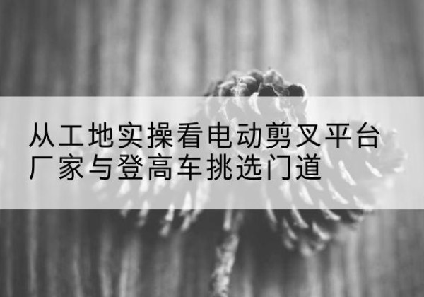 普兰店电动剪叉升降平台厂家-从工地实操看电动剪叉平台厂家与登高车挑选门道